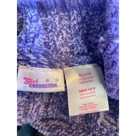 Girl Connection Purple Knit Sweater Ruffle Mock Neck Girls XL(14/16) - Picture 3 of 6